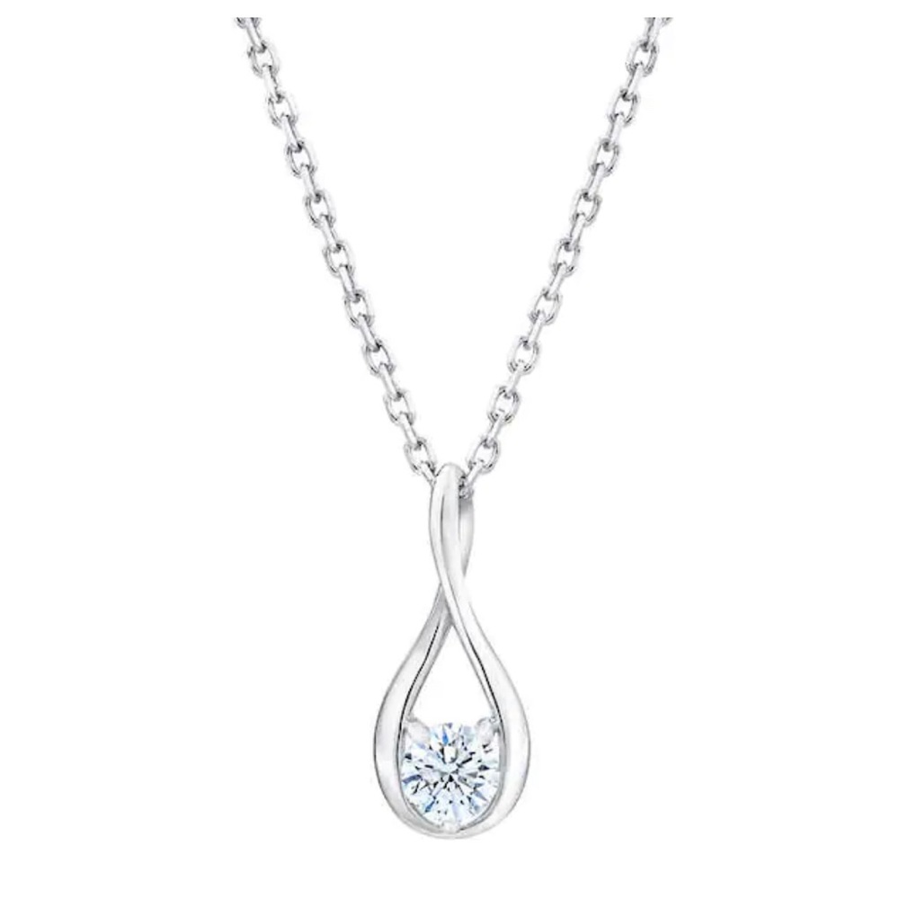 Round Brilliant 0.30 ct VS2 Clarity, Diamond 14kt White Gold Solitaire Necklace